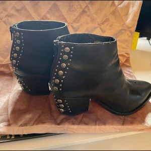 Black studded ankle bootie